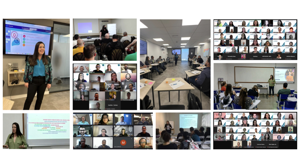 Mosaico de palestras e treinamentos